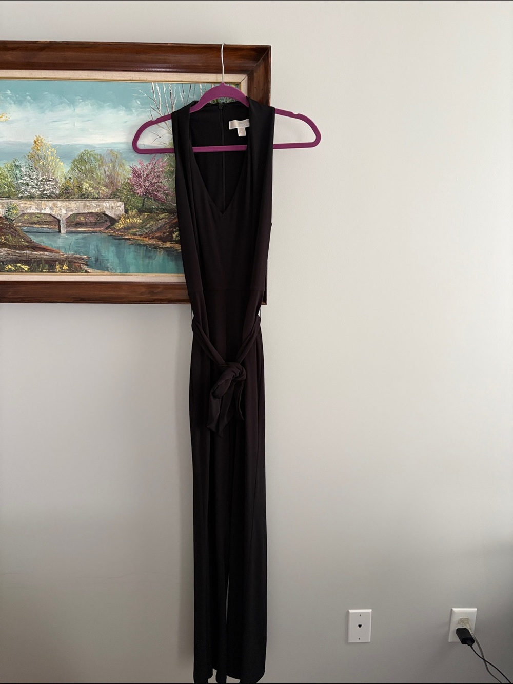 MK Wide Leg V-neck Jumpsuit Sz Small Black